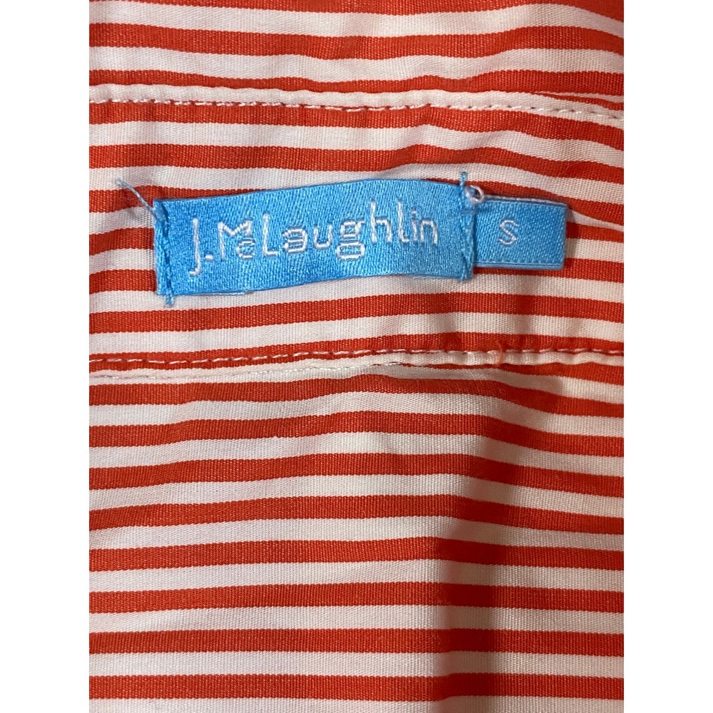 J.McLaughlin Womens Red White Striped Button Front Midi Shirt Dress Small - Picture 3 of 12